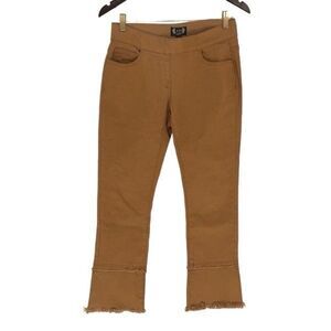 A.Z.I Womens Double Frayed Hem Cotton‎ Blended Pullon Jeans Tan Size 4